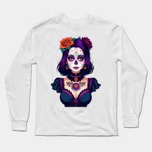 Floral Day of the Dead Girl Long Sleeve T-Shirt